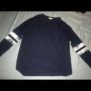 Blue Brooklyn long sleeve T-shirt